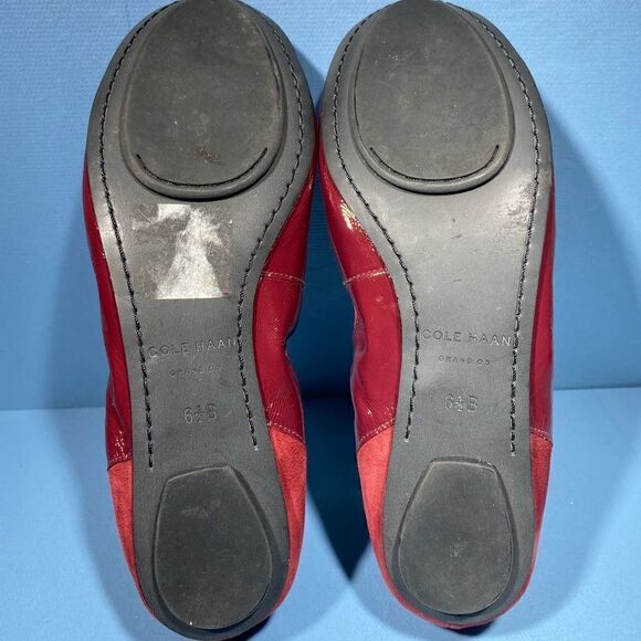Cole Haan N3632 Women's Red Avery Patent Leather Ballet Flats Size 6,5 - Picture 8 of 8